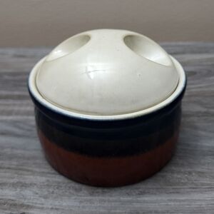 Vintage Mikasa Fire Song Stoneware Sugar Bowl With Lid 1970s